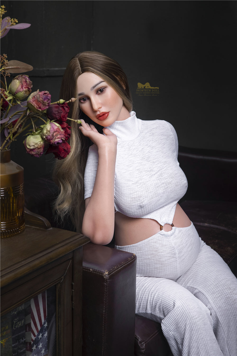 Picture of Irontech Silicone Sex Doll Pearl S19: Pregnant White Sex Doll (Full Silicone）