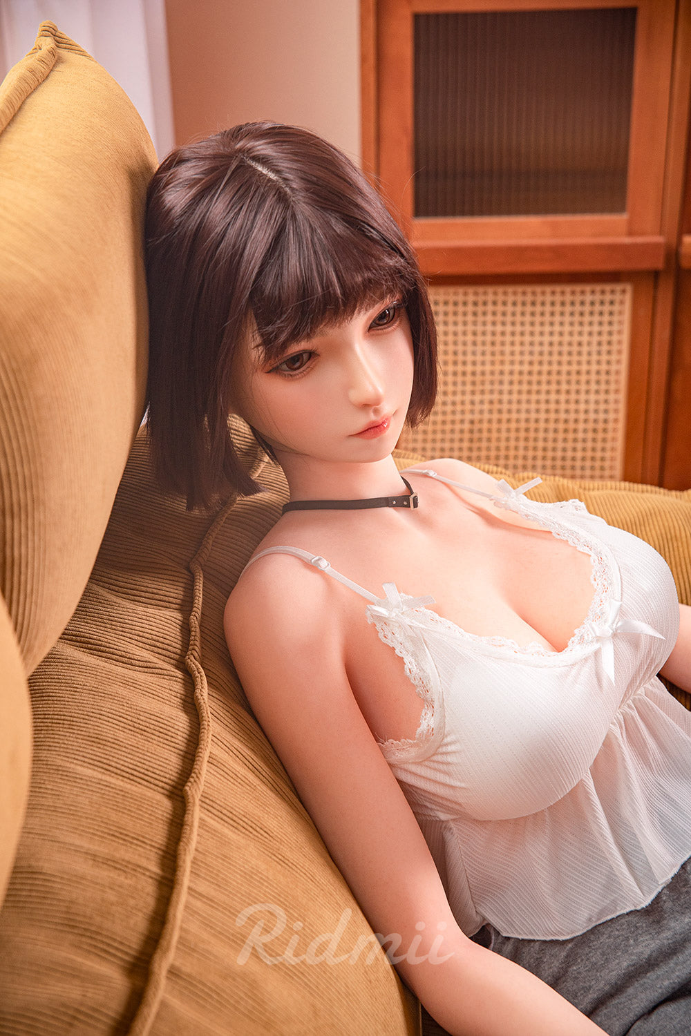 Picture of RIDMII Momo Unique Design 5'3 FT(163cm) Short Hair Sex Doll Silicone Head TPE Body Realistic Love Doll