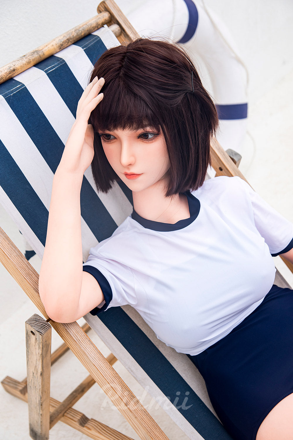Picture of RIDMII Momo Unique Design 5'3 FT(163cm) Short Hair Sex Doll Silicone Head TPE Body Realistic Love Doll