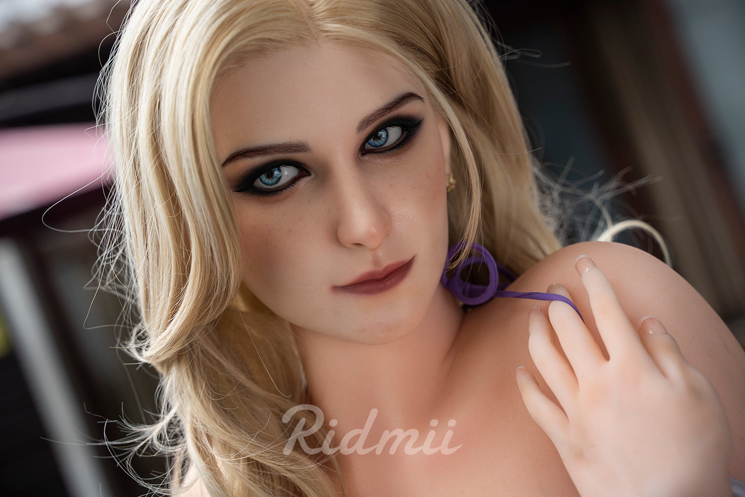 Picture of RIDMII Gloria Unique Design 5'4 FT (166cm) Silicone Head TPE Body Blonde Small Boobs Adult Sex Doll
