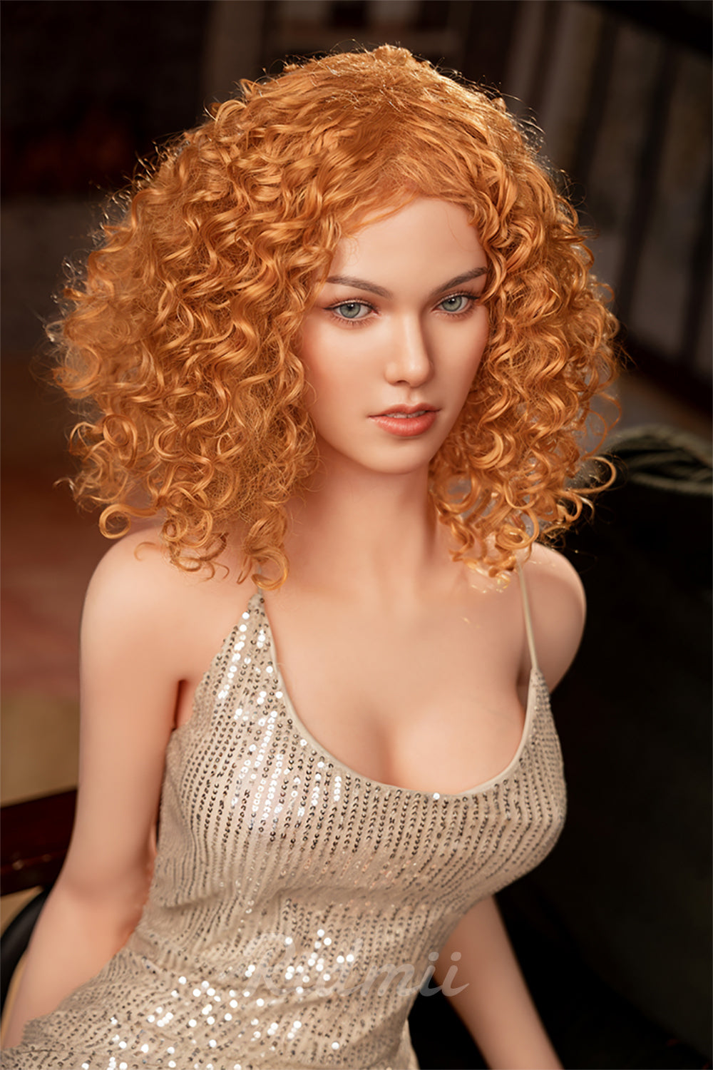 Picture of RIDMII Jordi Unique Design 5'3 FT (161cm) TPE Body Soft Silicone Head New Adult Sex Doll With Curls Hair Pretty Girl