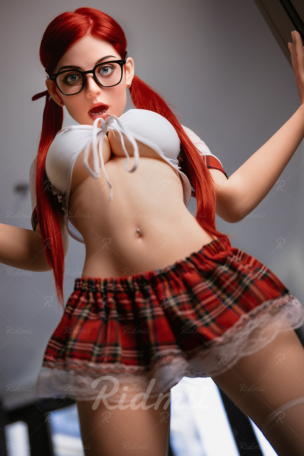 Picture of RIDMII Unique Design Janice 5'3 FT (160cm) Real Oral Sex Silicone Head TPE Body Sex Doll With Redhead