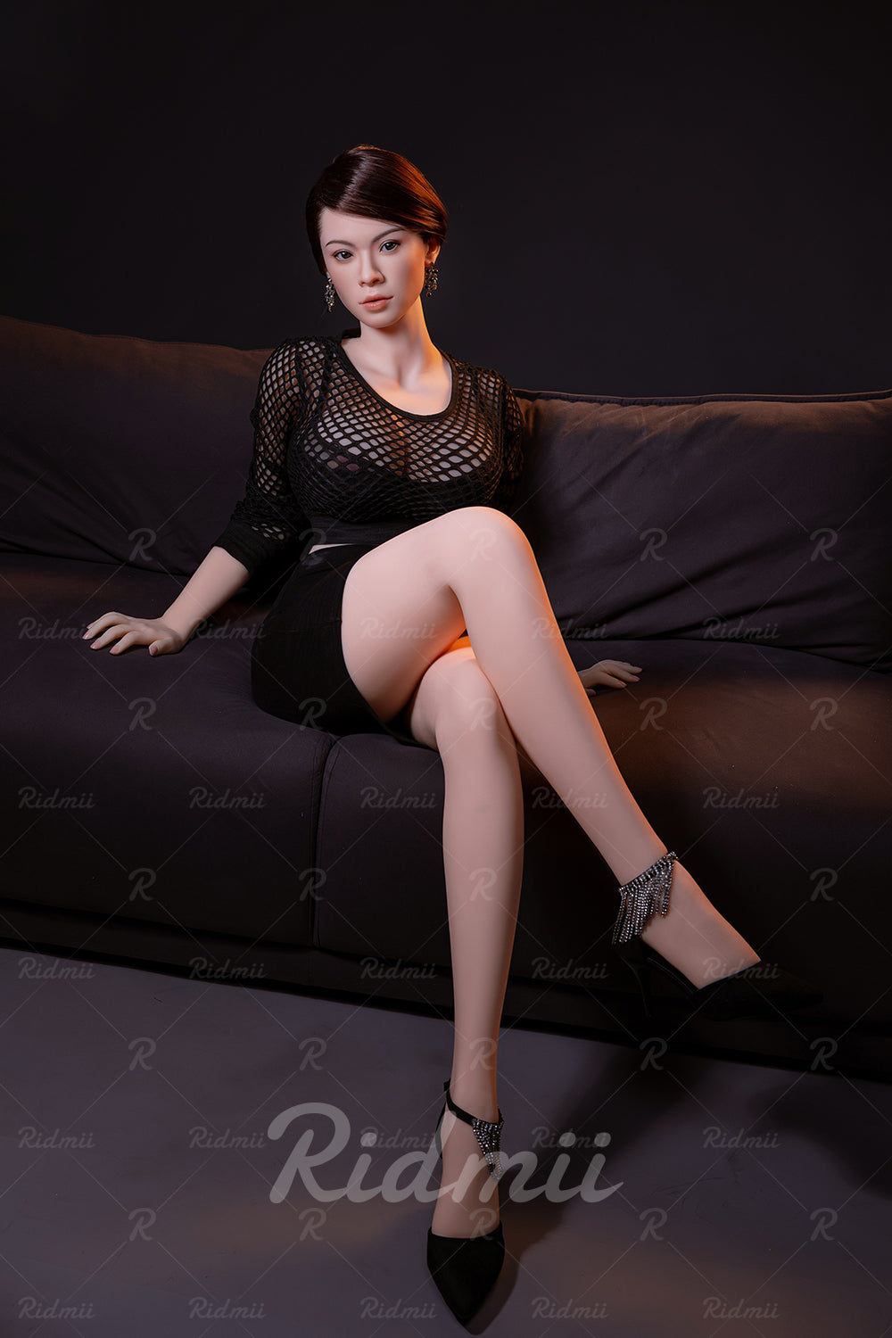 Picture of RIDMII Aidra Unique Design 5'2 FT (158cm) B Cup Movable Jaw TPE Body Soft Silicone Head New Eurasian Adult Milf Sex Doll