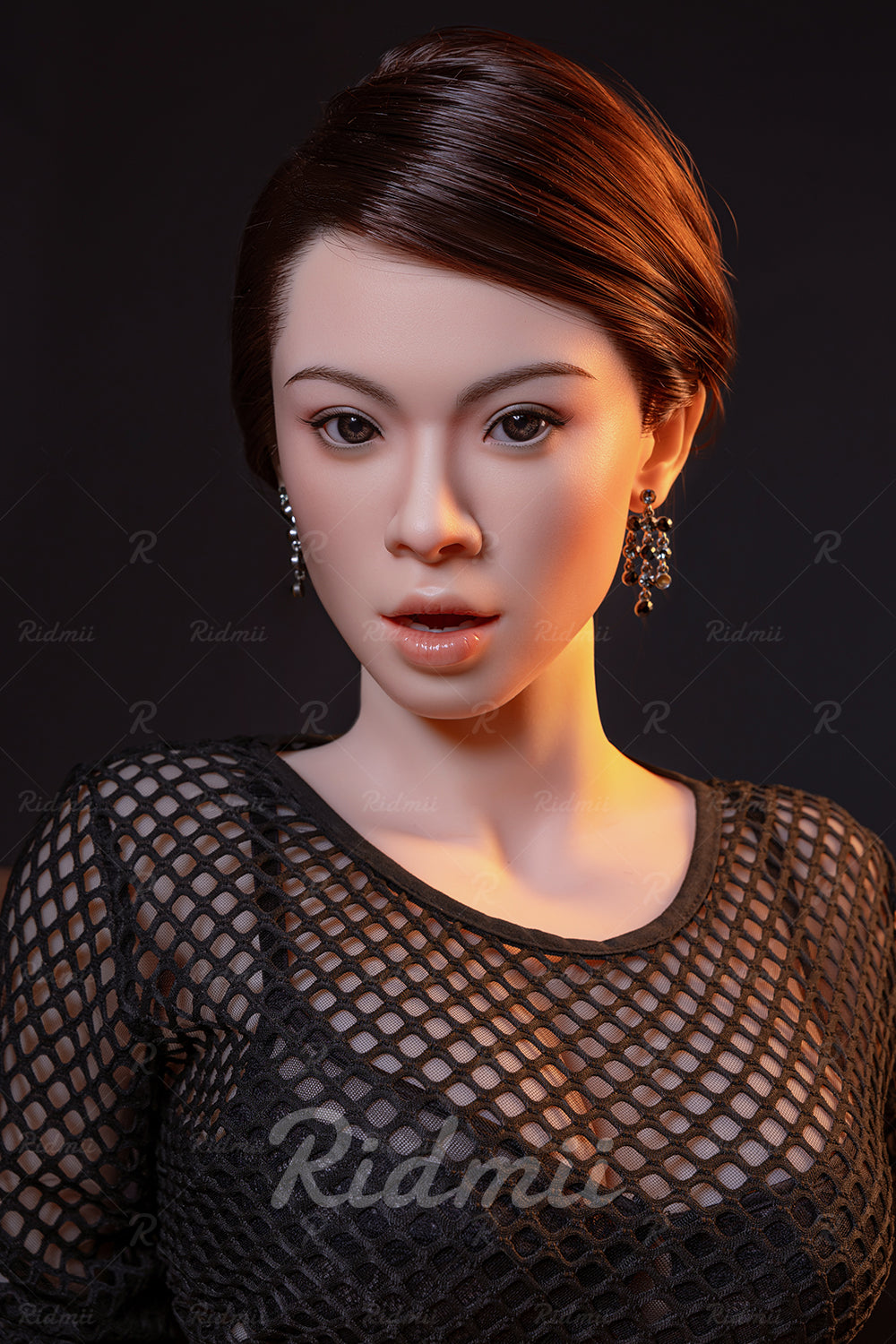 Picture of RIDMII Aidra Unique Design 5'2 FT (158cm) B Cup Movable Jaw TPE Body Soft Silicone Head New Eurasian Adult Milf Sex Doll