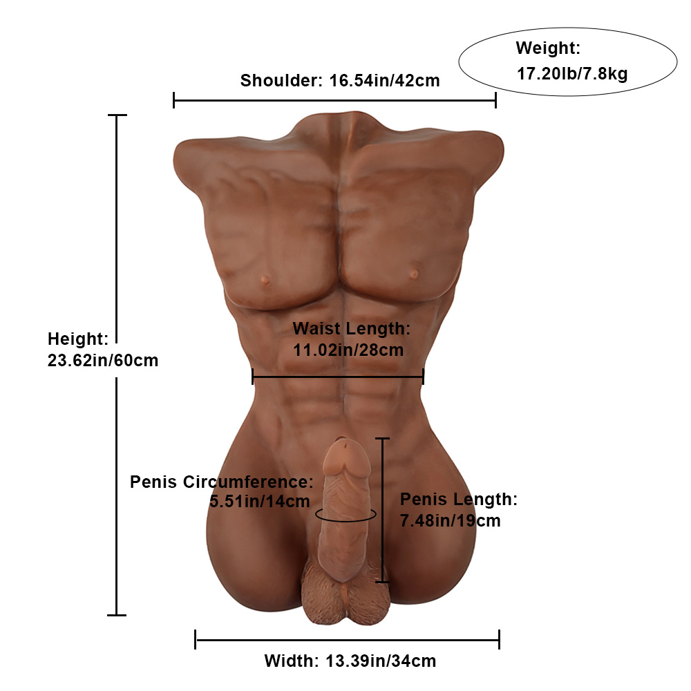 Picture of Torso Sex Doll Keyes: (17.20LB) Threesome Male Torso Sex Doll Strong and Athletic Physique