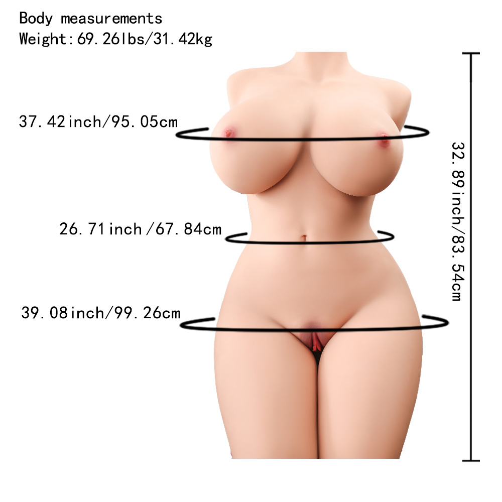 Picture of Torso Sex Doll Salma 2.0: (69.26LB) Life-Sized And Realistic Sex Doll Torso With Huge Breasts