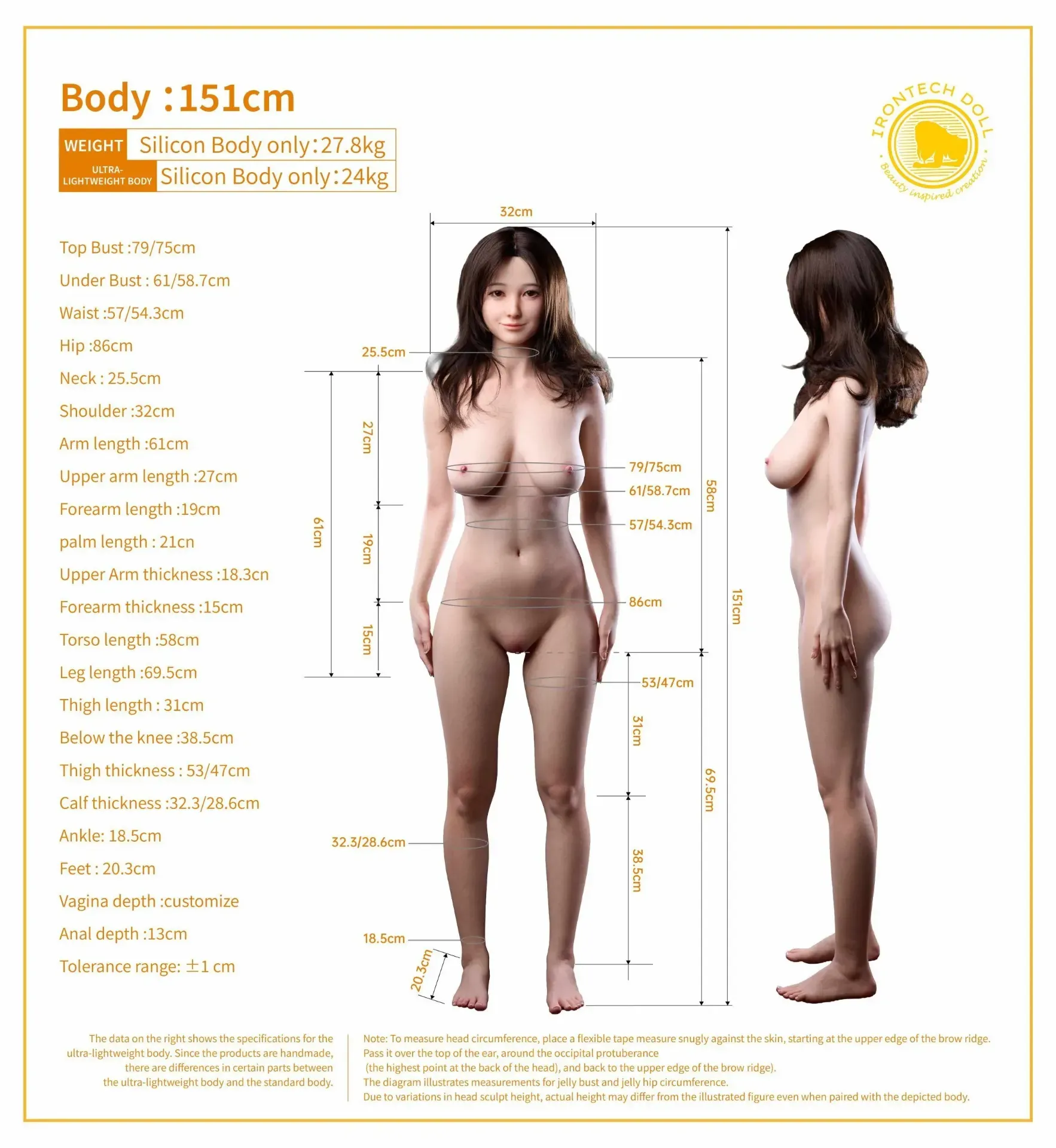 Picture of Irontech Doll Newest Fading Tenderness Full Silicone Sex Doll 151cm T4 Evie ROS MAX Silk Glow