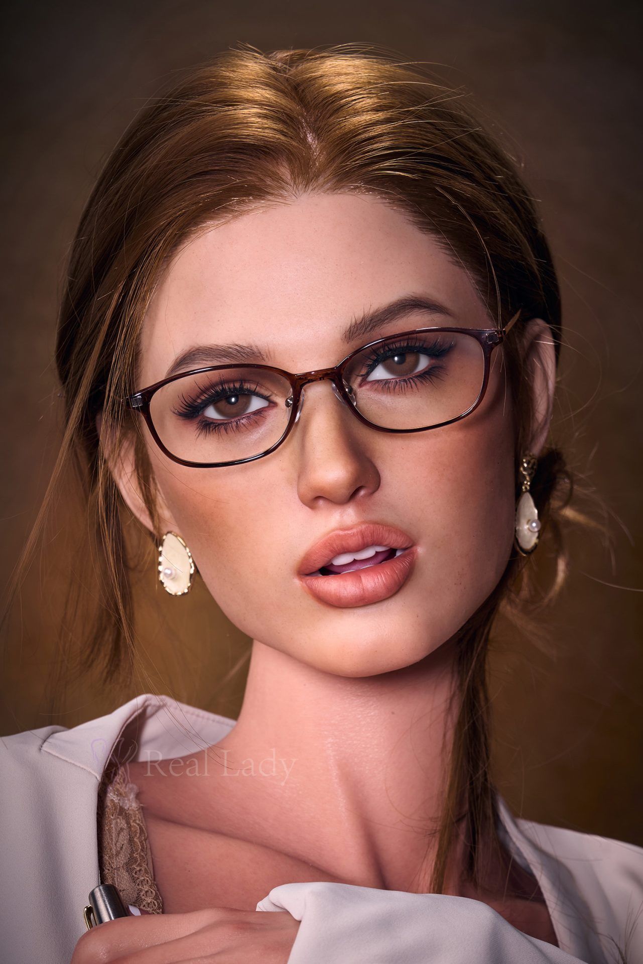 Picture of Reallady 168cm/5ft6 Hot Nerd head #R17 Silky Cream Silicone Sex Doll - Bianca
