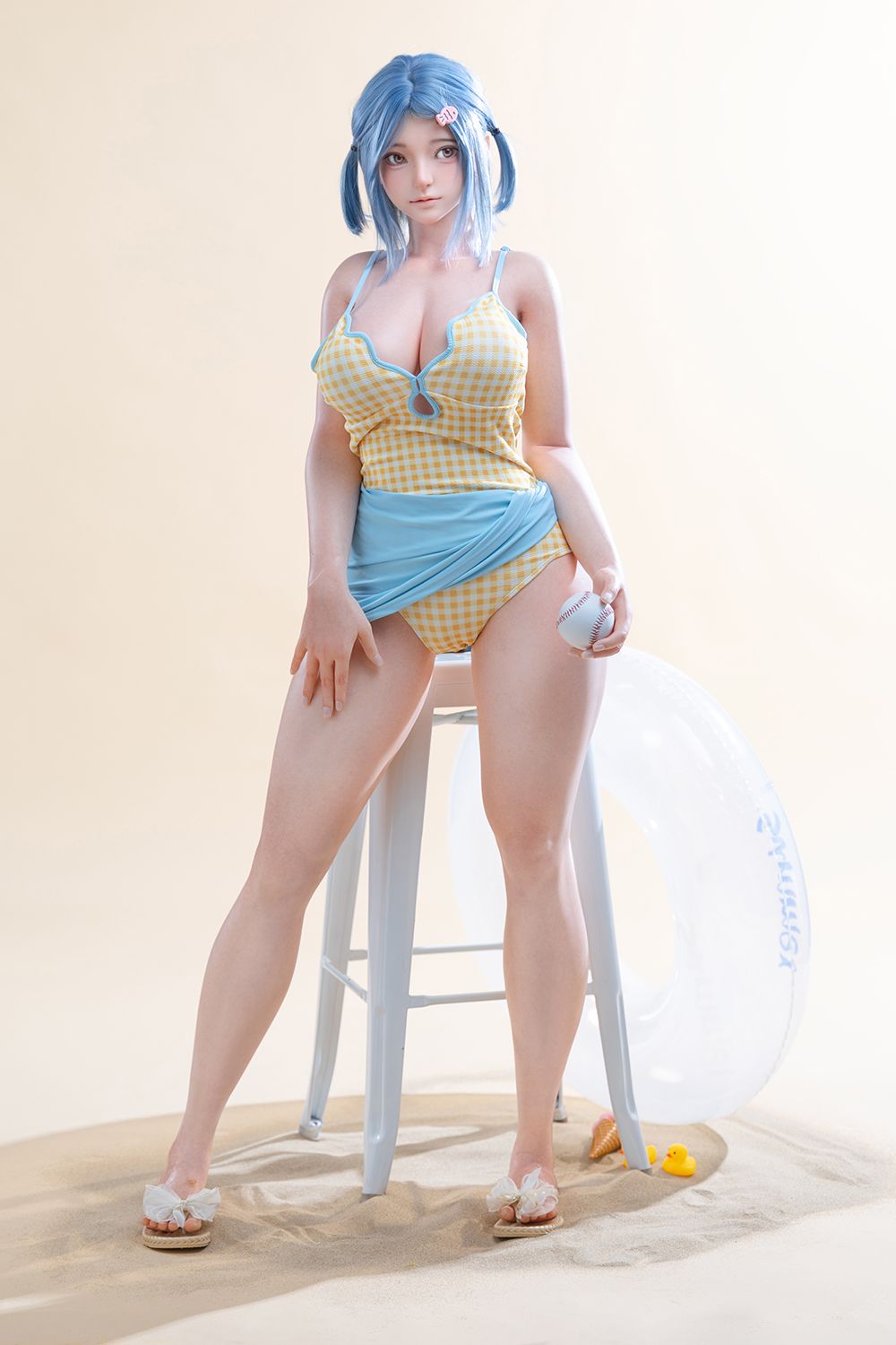 Picture of Firefly Dairy – Yellow Plaid Swimsuit Girl 164cm/5ft5 G-cup Silicone Sex Doll - Nanako
