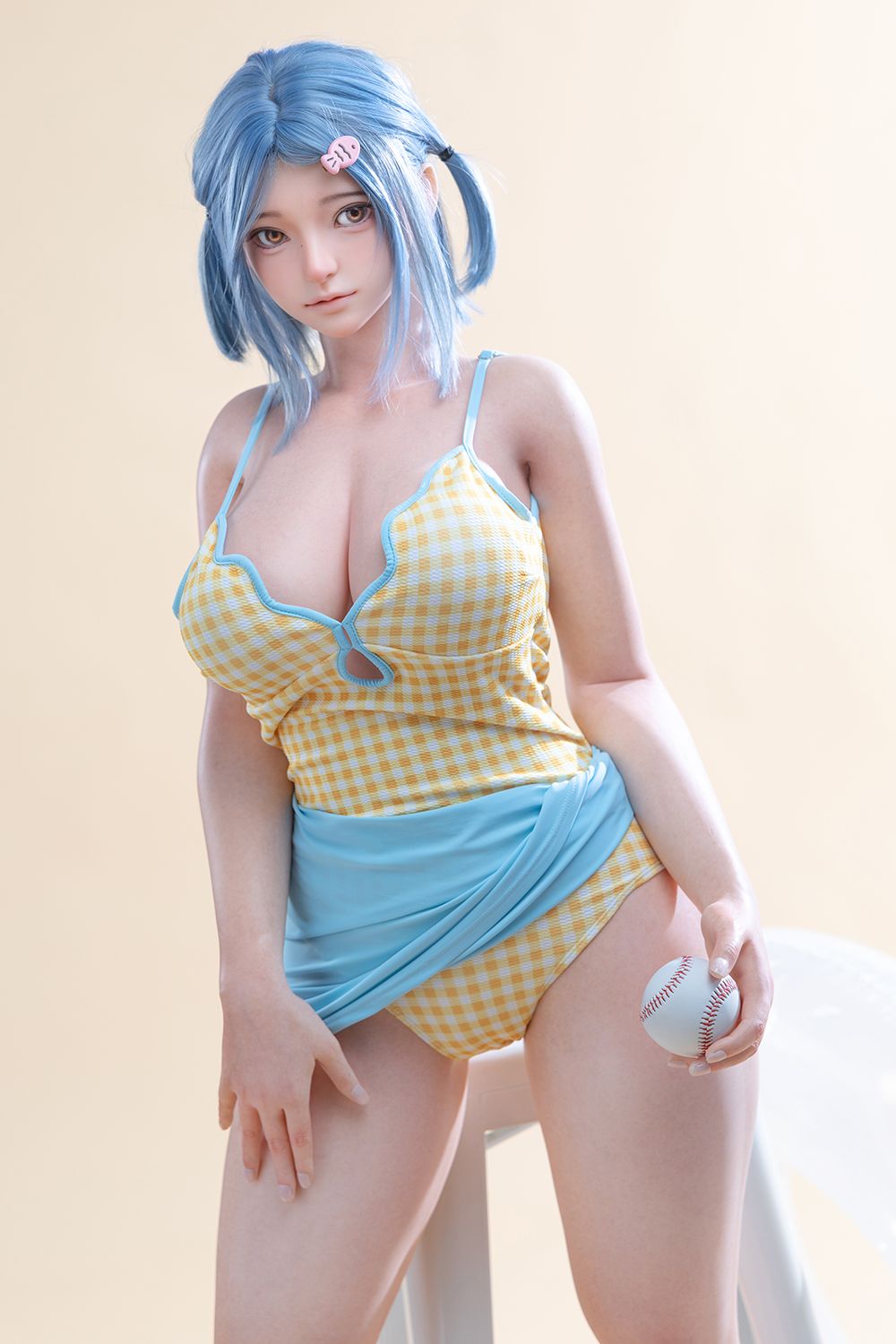 Picture of Firefly Dairy – Yellow Plaid Swimsuit Girl 164cm/5ft5 G-cup Silicone Sex Doll - Nanako