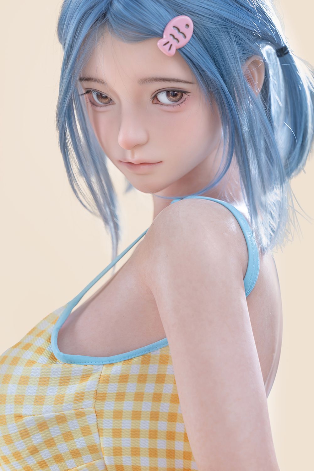 Picture of Firefly Dairy – Yellow Plaid Swimsuit Girl 164cm/5ft5 G-cup Silicone Sex Doll - Nanako