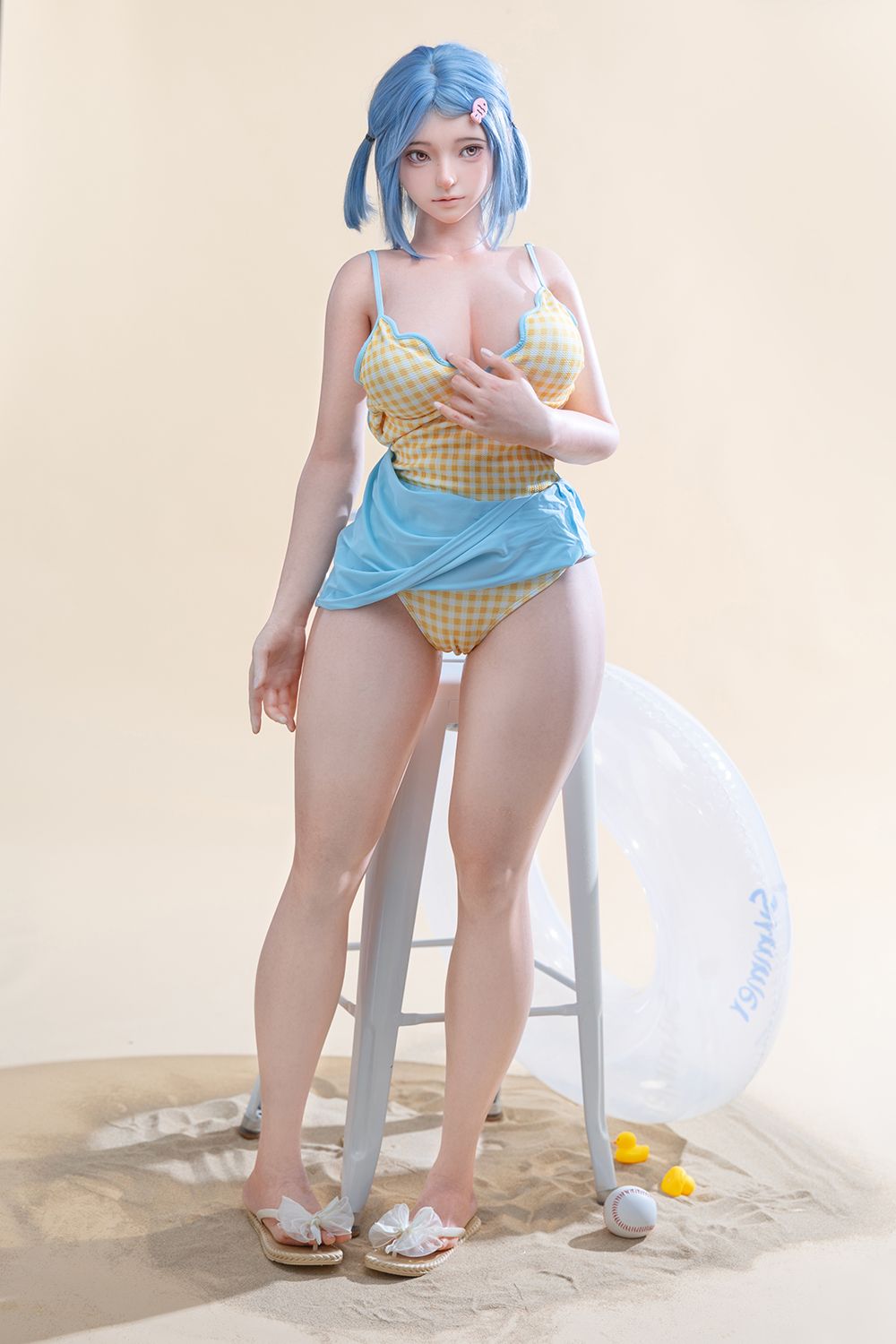 Picture of Firefly Dairy – Yellow Plaid Swimsuit Girl 164cm/5ft5 G-cup Silicone Sex Doll - Nanako