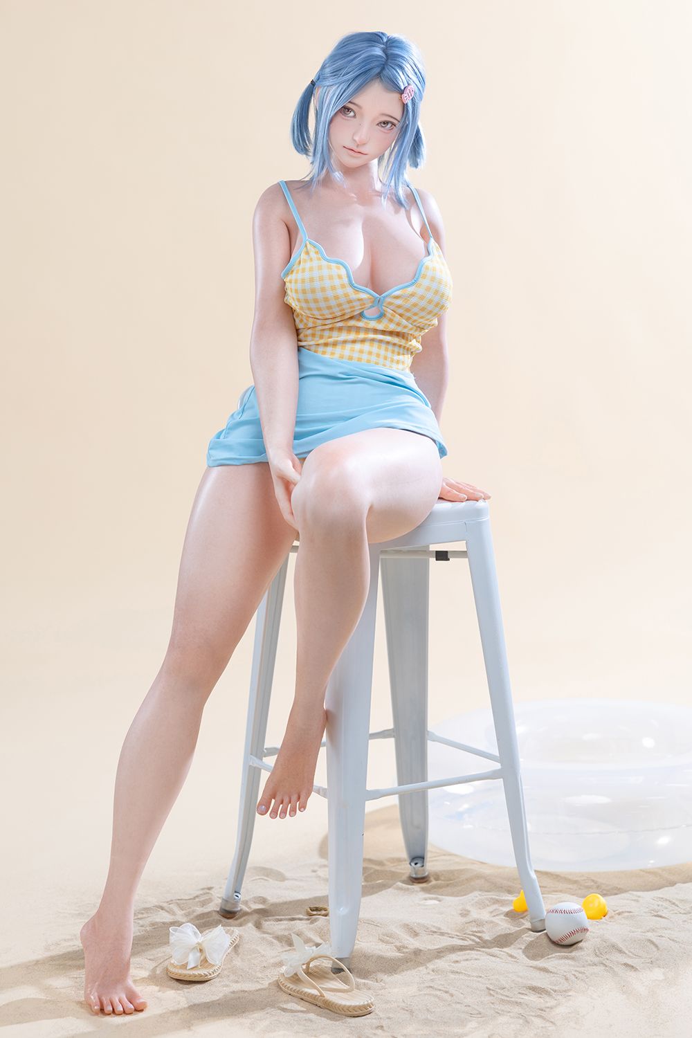 Picture of Firefly Dairy – Yellow Plaid Swimsuit Girl 164cm/5ft5 G-cup Silicone Sex Doll - Nanako