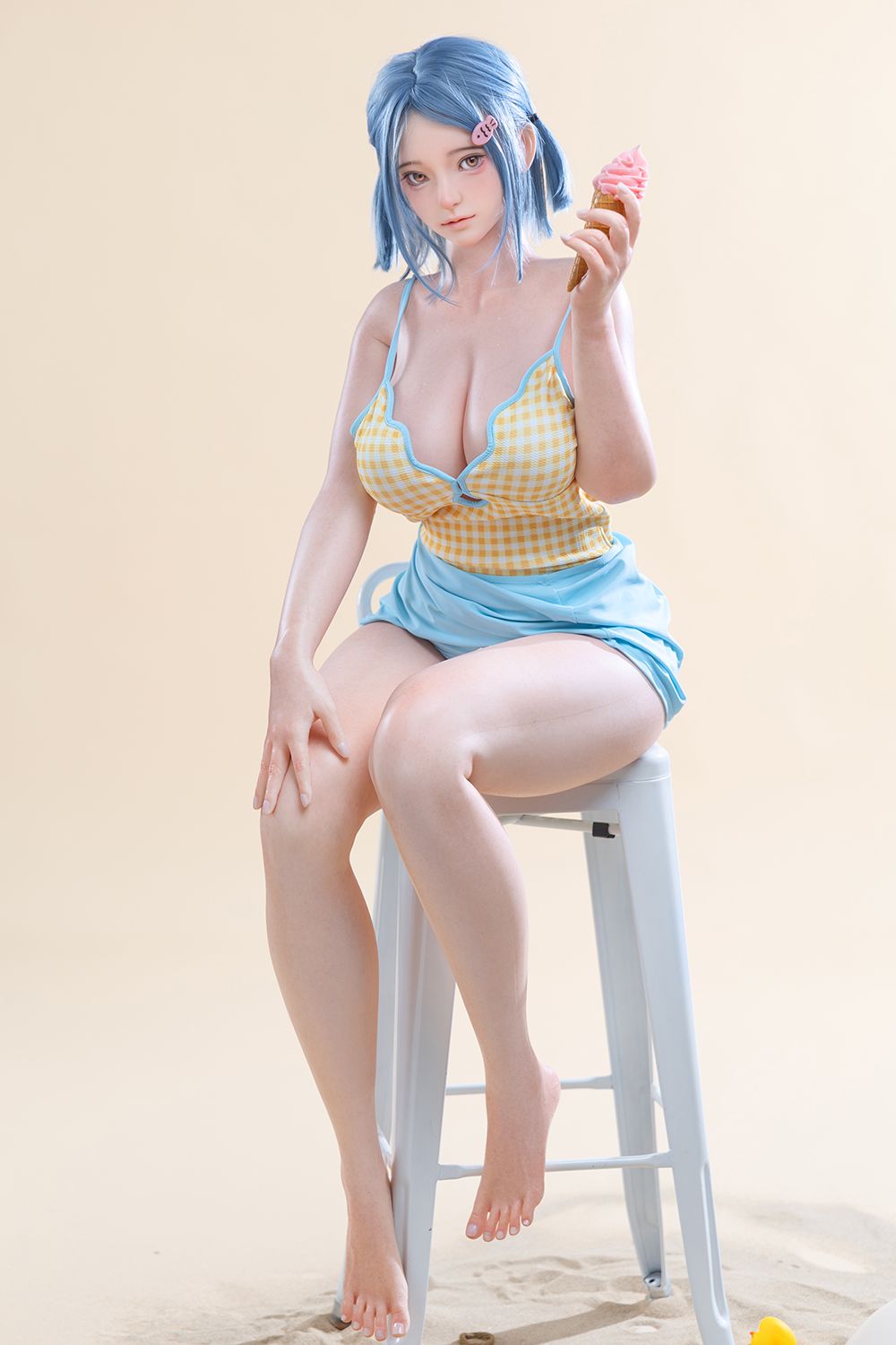 Picture of Firefly Dairy – Yellow Plaid Swimsuit Girl 164cm/5ft5 G-cup Silicone Sex Doll - Nanako