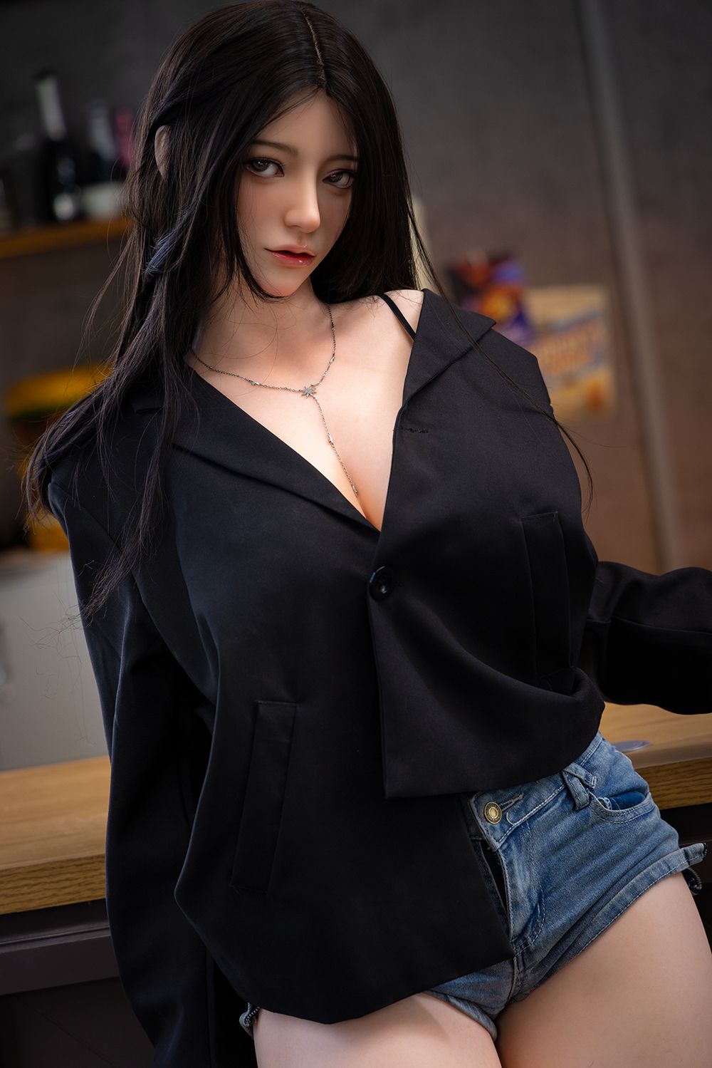 Picture of Firefly Dairy Doll Black Shirt Girl 164cm/5ft5 G-cup Silicone Sex Doll – Duqing