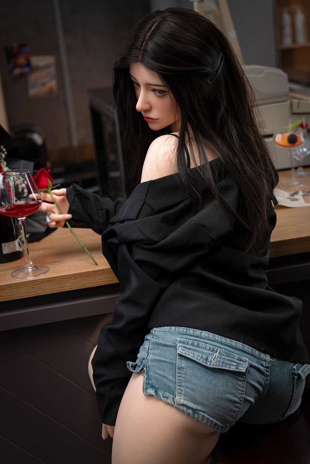 Picture of Firefly Dairy Doll Black Shirt Girl 164cm/5ft5 G-cup Silicone Sex Doll – Duqing