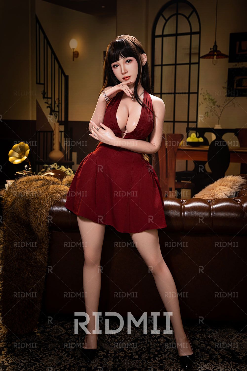 Picture of RIDMII 163cm/5ft3" Asian Sex Doll Realistic Silicone AI Love Doll with Gentle Voice Robot Full Silicone Sex Doll