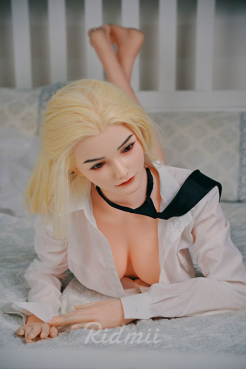 Picture of Ridmii - 165cm (5ft4") Blonde Hybrid Silicone Head & TPE Body Sex Doll - Alma