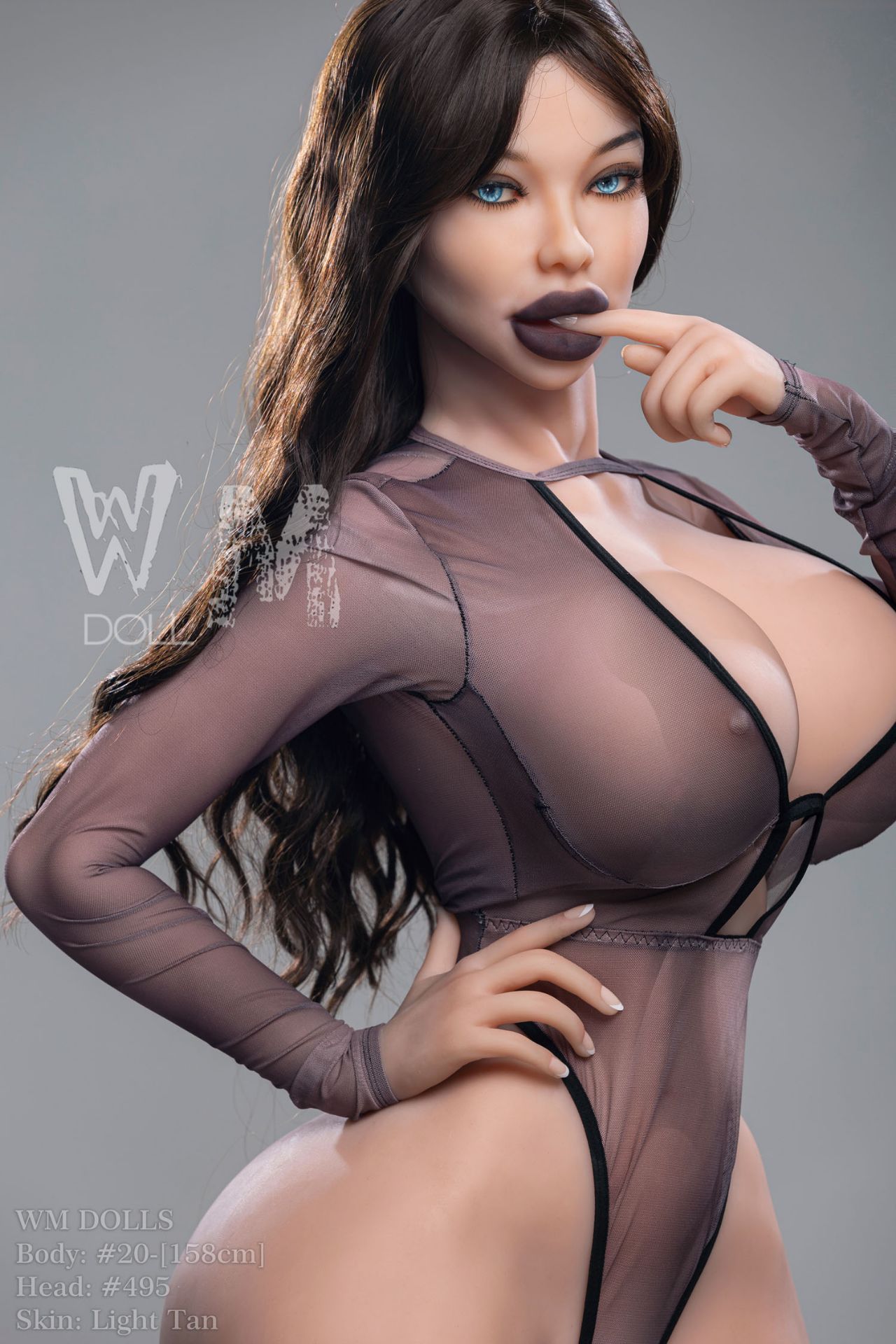Picture of WM Dolls 5ft2/158cm L Cup TPE Black Lips Sex Doll -Bimbo