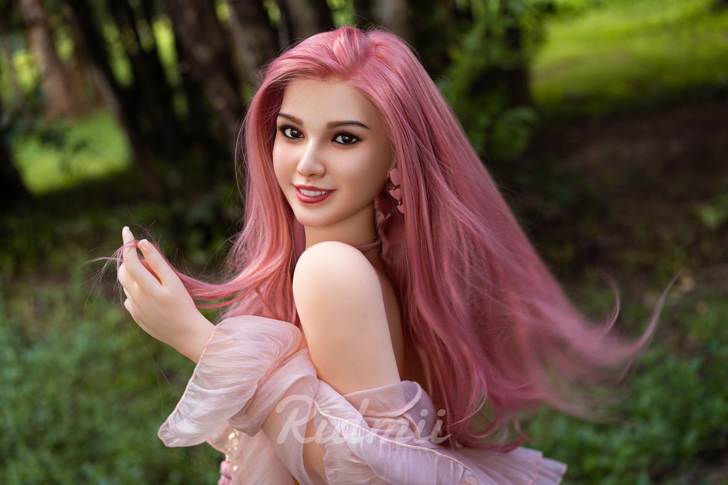 Picture of RIDMII Cara Unique Design 5'3 FT (161cm) Silicone Head TPE Body Love BBW Sex Doll [In Stock | US Only]