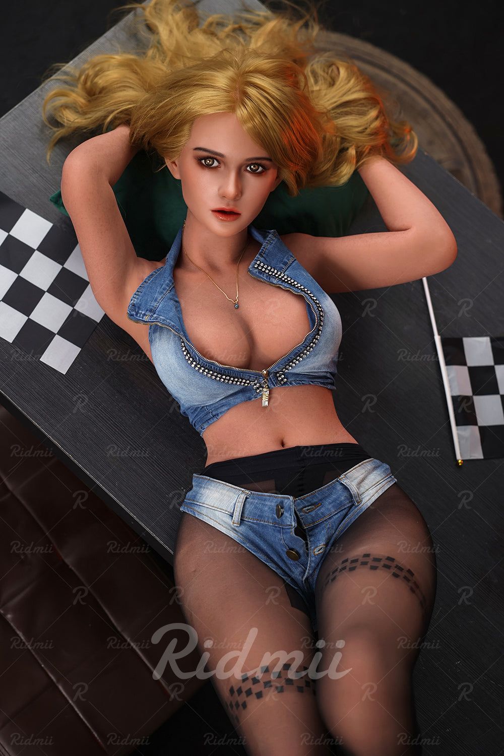 Picture of RIDMII Tessa Unique Design 152cm(4'11 ft) ROS Silicone Head TPE Body Real Oral Sex Blowjob Realistic Small Boobs C Cup Sex Doll With Movable Jaw [In Stock | US Only]