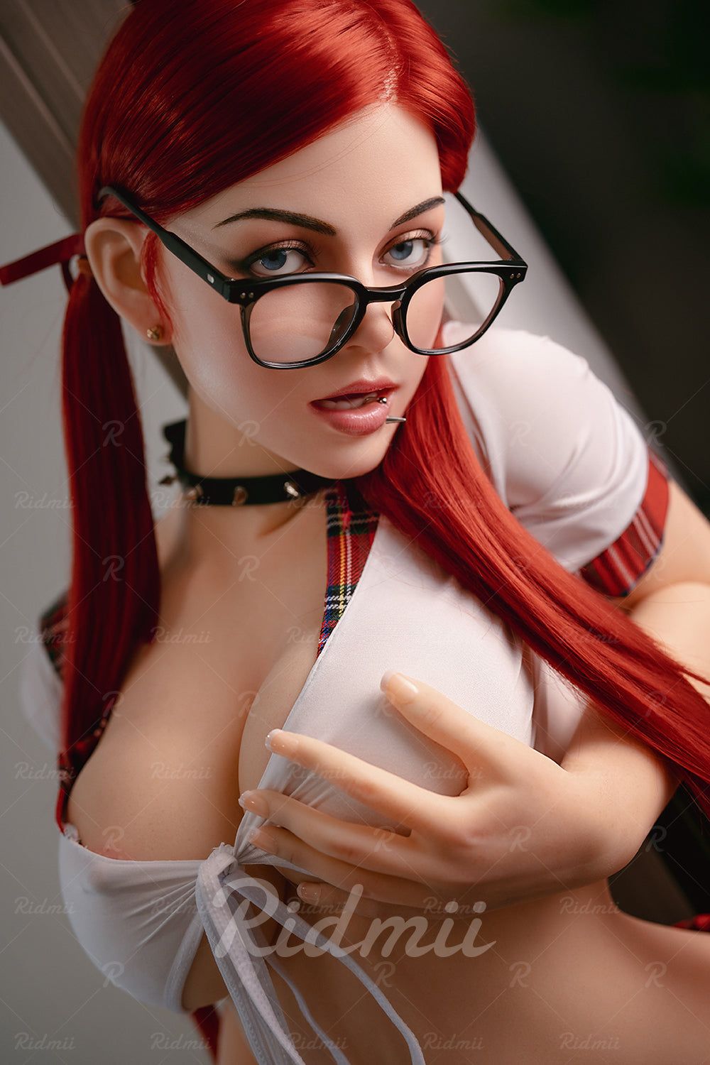 Picture of RIDMII Unique Design Janice 5'3 FT (160cm) Real Oral Sex Silicone Head TPE Body Sex Doll With Redhead [In Stock | US Only]