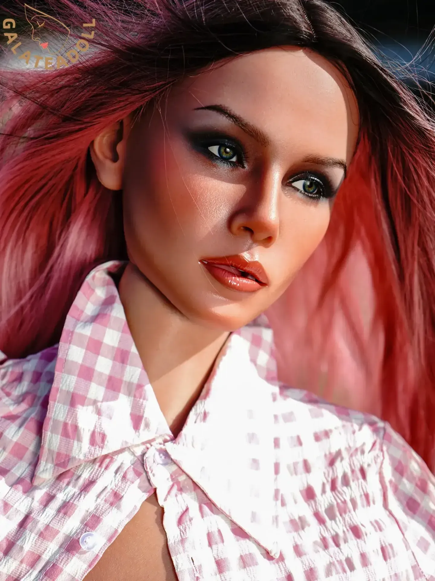 Picture of Galatea Doll 167cm(5.5ft)/30.5kg D Cup Pink Hair ROS Silicone Robot Sex Doll