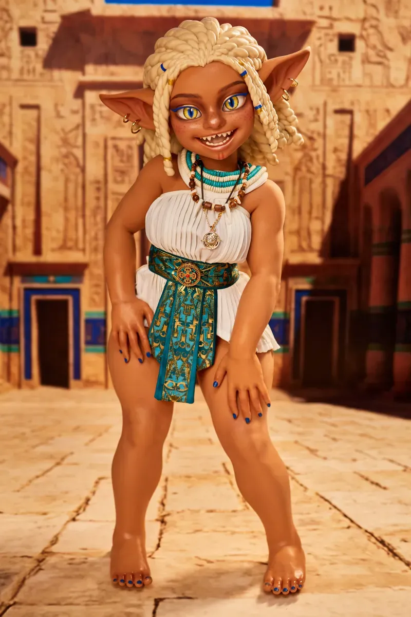 Picture of Climax Doll Silicone Goblin Girl Mini Sex Doll Si70 AT Kaela(Suntan)