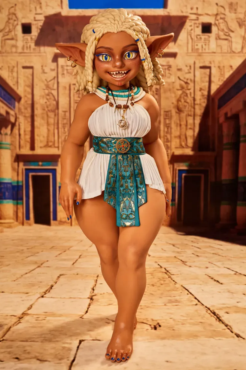 Picture of Climax Doll Silicone Goblin Girl Mini Sex Doll Si70 AT Kaela(Suntan)