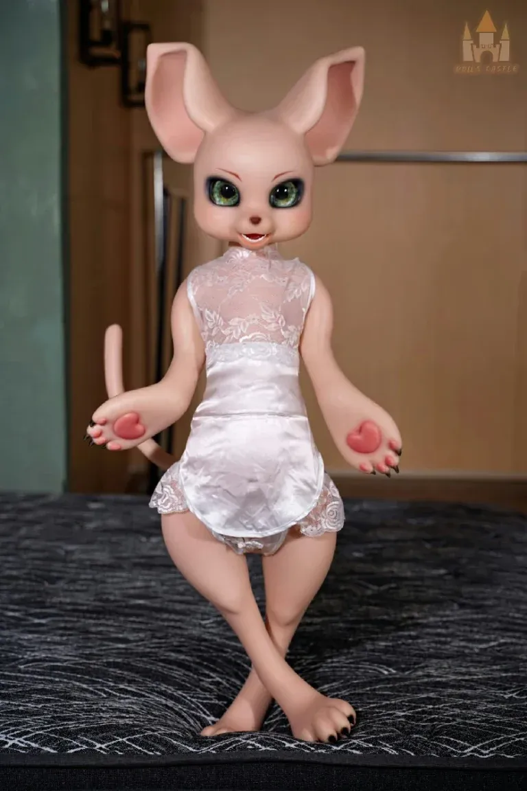 Picture of Dolls Castle 100CM SZ17 Fur Fapdolls Cream Mouse Silicone Doll