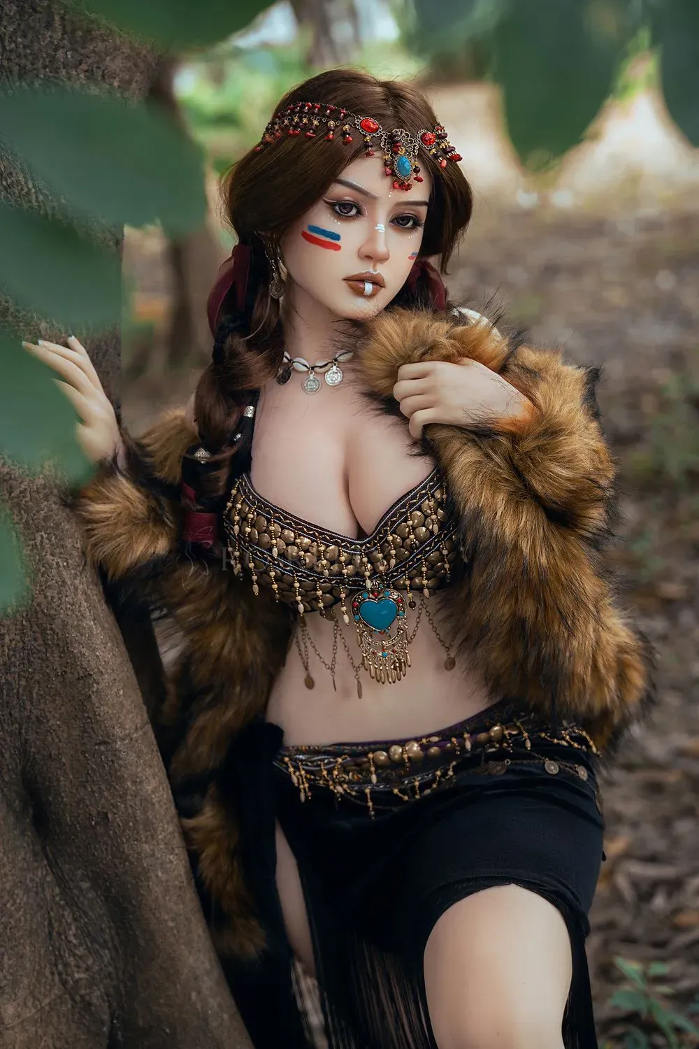 Picture of Rosretty Doll | 164cm/5ft5 Full Silicone Primitive Tribal Queen Wild Beauty Realistic Big Breasts Sex Doll - Frieda