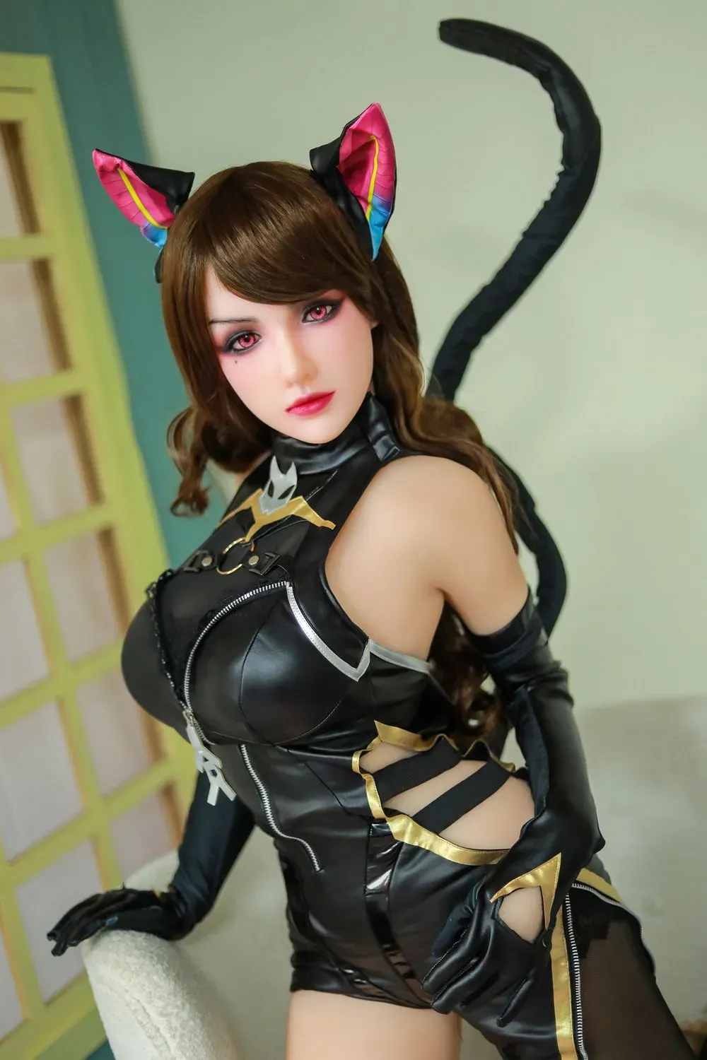 Picture of Rosretty Doll | 158cm/5ft18 Silicone Head Wild Catwoman Cosplay Realistic Small Breasts Sex Doll - Abbey