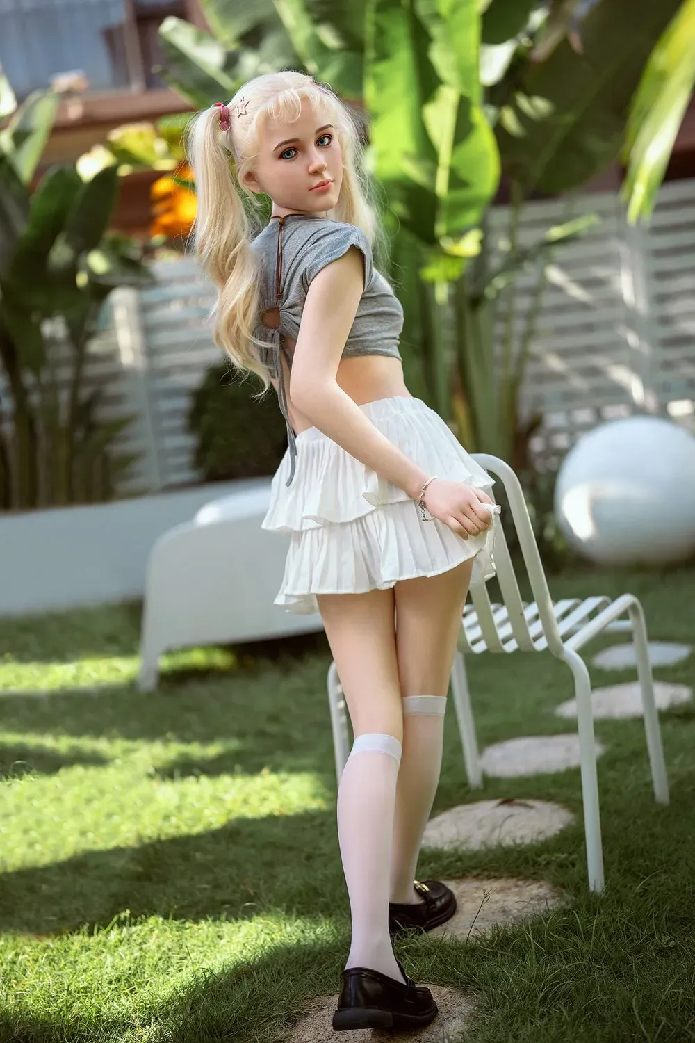 Picture of Rosretty Doll | 150cm/4ft92 Full Silicone Alluring Sweet Blonde Realistic Small Breasts Sex Doll - Chloe