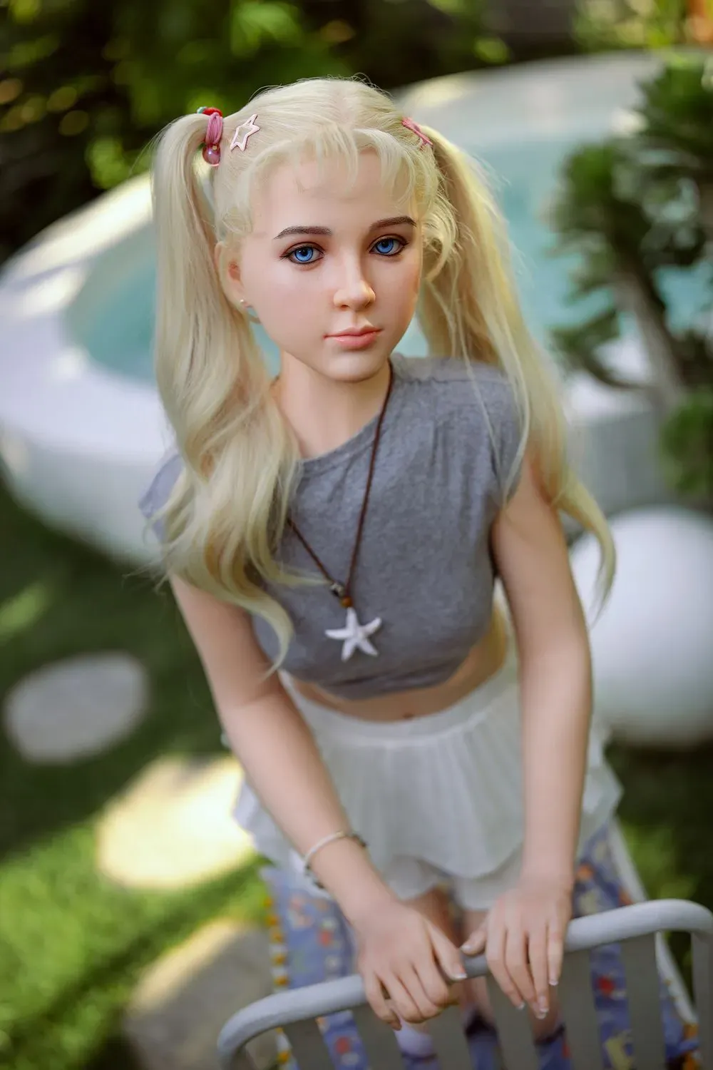 Picture of Rosretty Doll | 150cm/4ft92 Full Silicone Alluring Sweet Blonde Realistic Small Breasts Sex Doll - Chloe