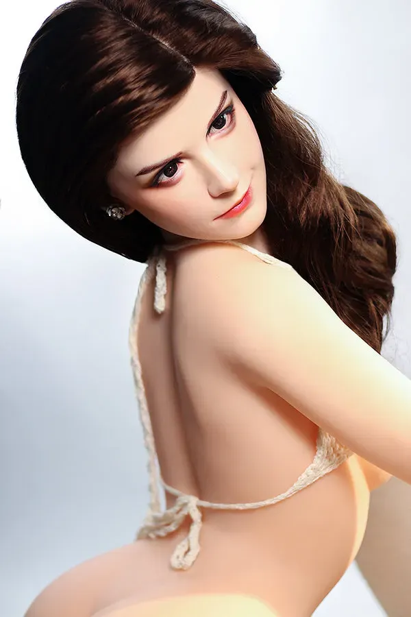 Picture of Rosretty Doll | 155cm/5ft09 Silicone Head Lovely Smiling Lifelike Flat Breasts Sex Doll - Honey