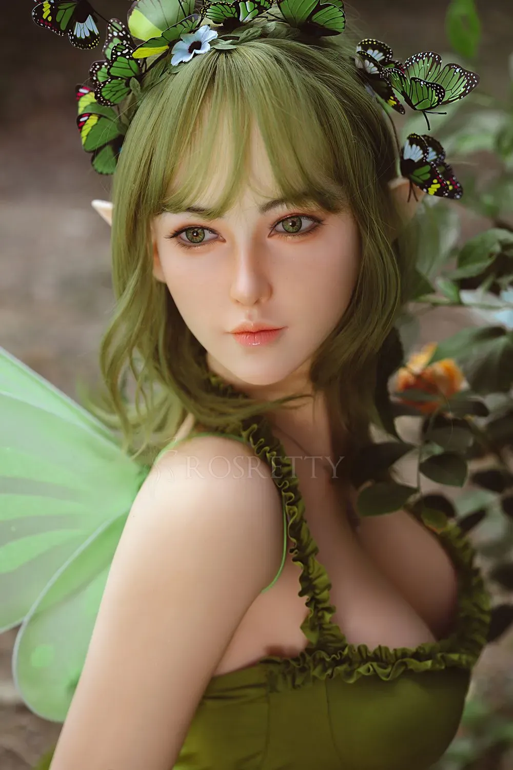Picture of Rosretty Doll | 160cm/5ft3 Silicone Head Enchanted Forest Elf-Ears Green Fairy Realistic Big Breasts Sex Doll - Lyra