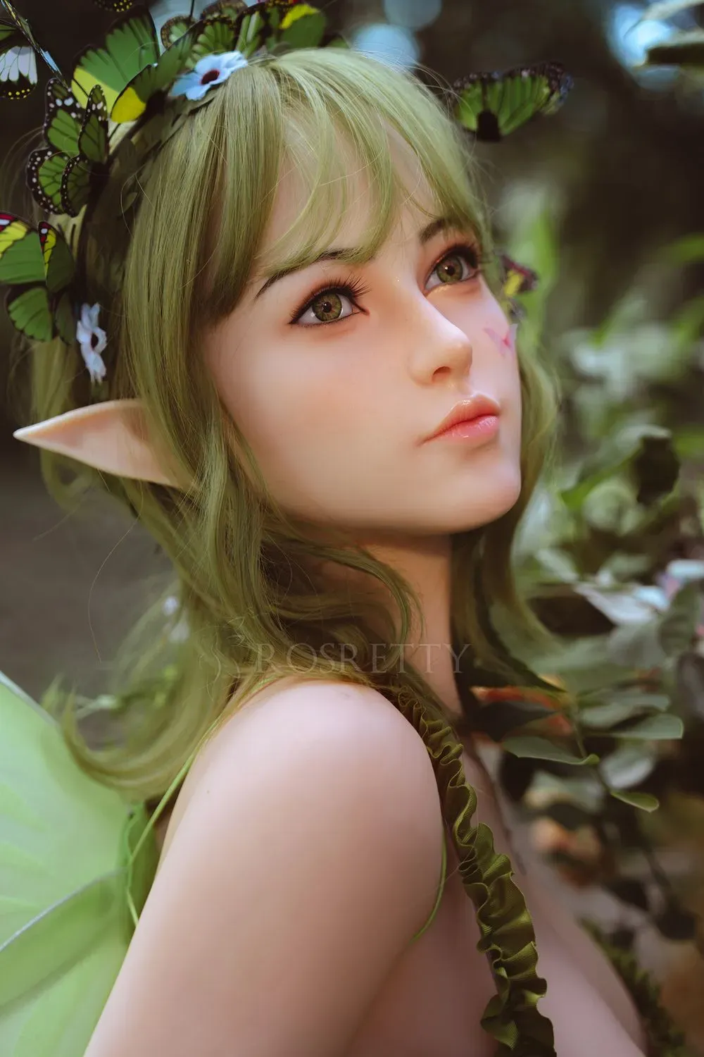 Picture of Rosretty Doll | 160cm/5ft3 Silicone Head Enchanted Forest Elf-Ears Green Fairy Realistic Big Breasts Sex Doll - Lyra