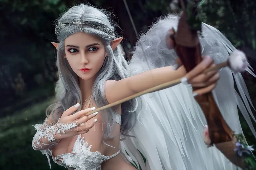 Picture of Rosretty Doll | 164cm/5ft4 Full Silicone Cosplay Pointed Elf Ears Silver Hair Lifelike Big Breasts Sex Doll - Melissa
