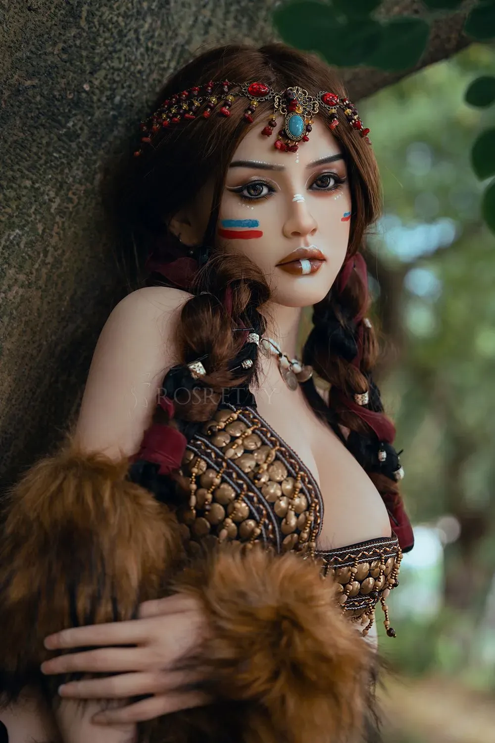 Picture of Rosretty Doll | 164cm/5ft5 Full Silicone Primitive Tribal Queen Wild Beauty Realistic Big Breasts Sex Doll - Frieda
