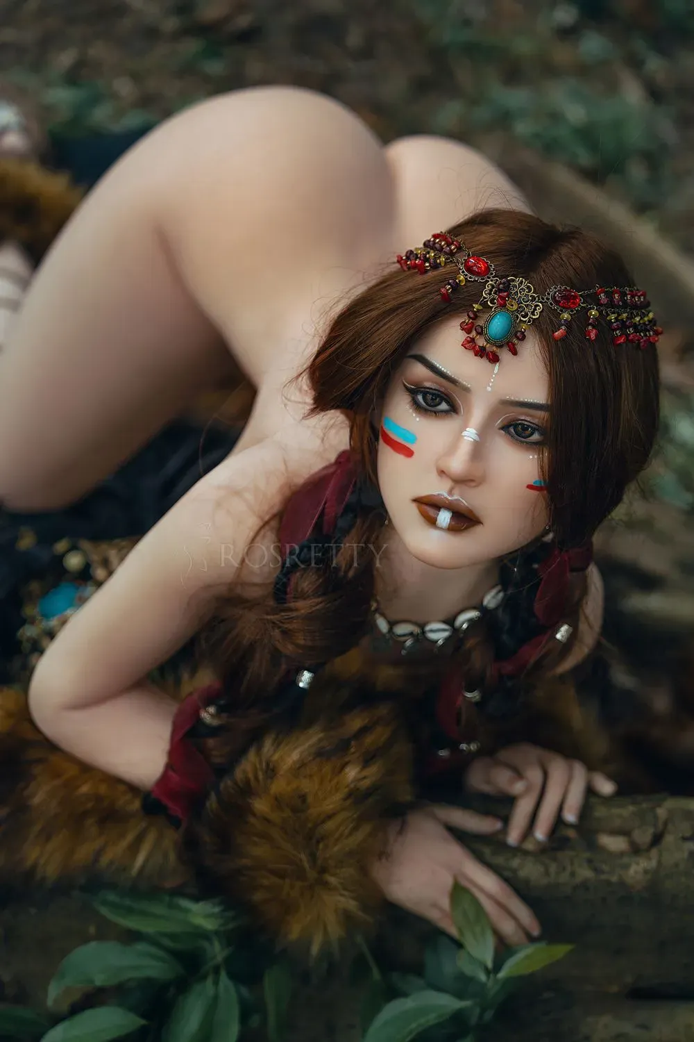 Picture of Rosretty Doll | 164cm/5ft5 Full Silicone Primitive Tribal Queen Wild Beauty Realistic Big Breasts Sex Doll - Frieda