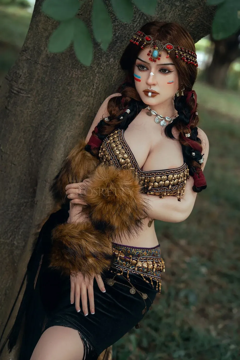 Picture of Rosretty Doll | 164cm/5ft5 Full Silicone Primitive Tribal Queen Wild Beauty Realistic Big Breasts Sex Doll - Frieda