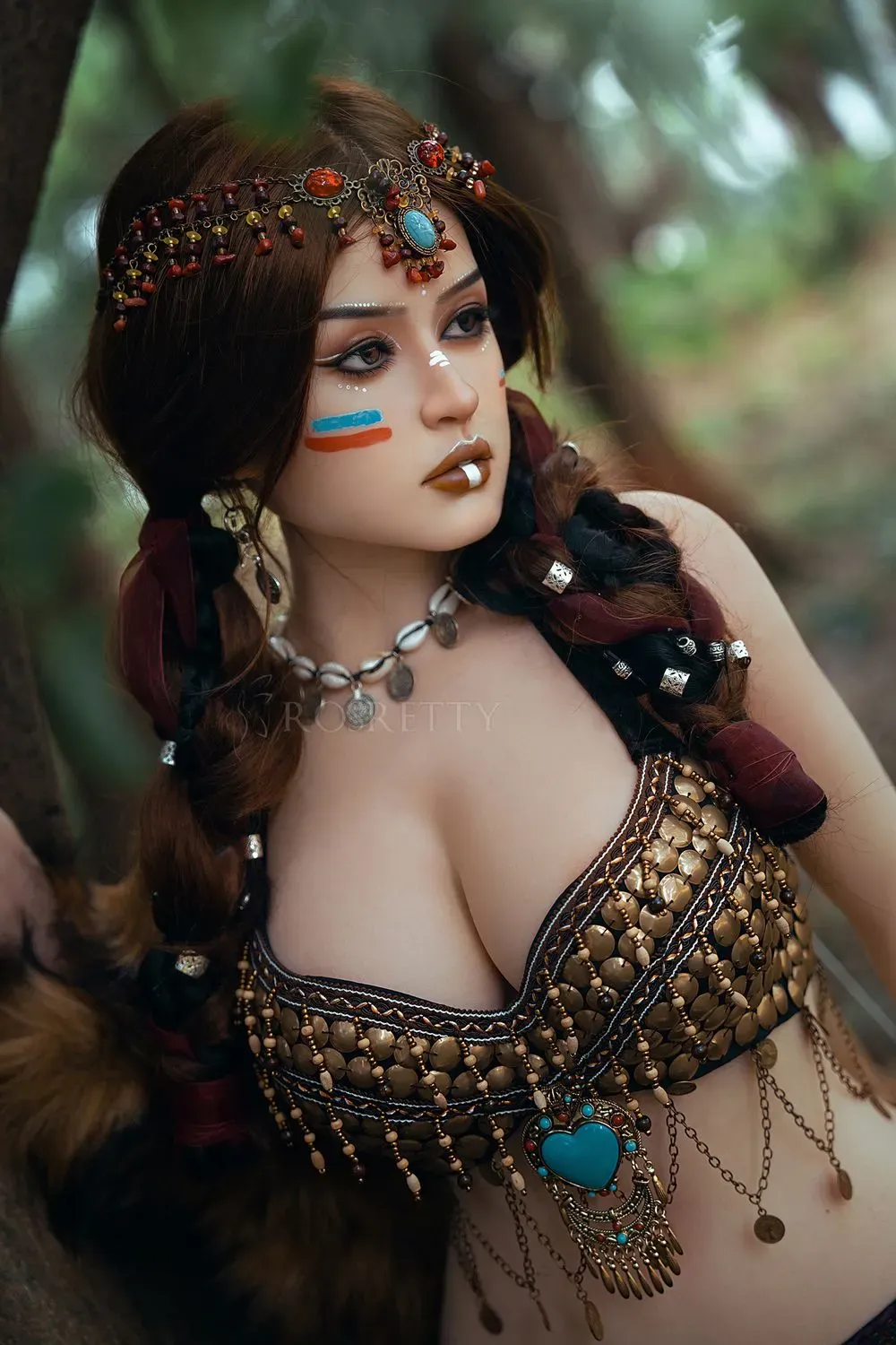 Picture of Rosretty Doll | 164cm/5ft5 Full Silicone Primitive Tribal Queen Wild Beauty Realistic Big Breasts Sex Doll - Frieda