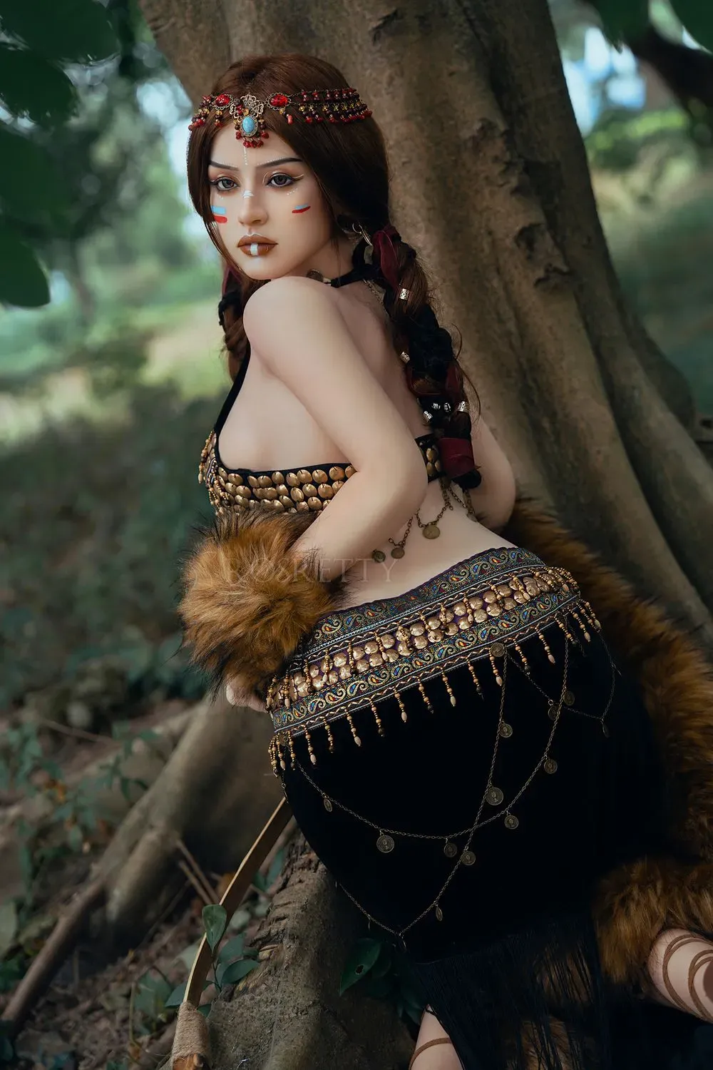 Picture of Rosretty Doll | 164cm/5ft5 Full Silicone Primitive Tribal Queen Wild Beauty Realistic Big Breasts Sex Doll - Frieda