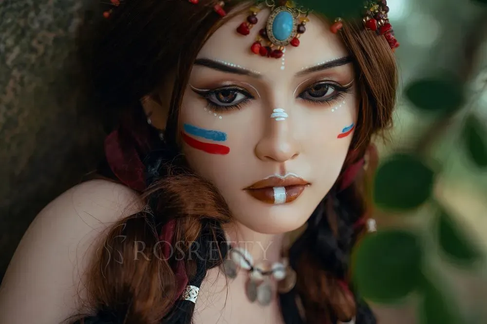 Picture of Rosretty Doll | 164cm/5ft5 Full Silicone Primitive Tribal Queen Wild Beauty Realistic Big Breasts Sex Doll - Frieda