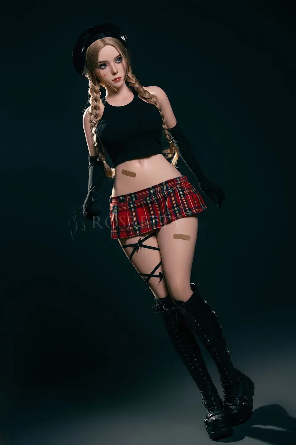 Picture of Rosretty Doll | 164cm/5ft5 Full Silicone Sexy Punk Schoolgirl Blonde Realistic Big Breasts Sex Doll - Jade