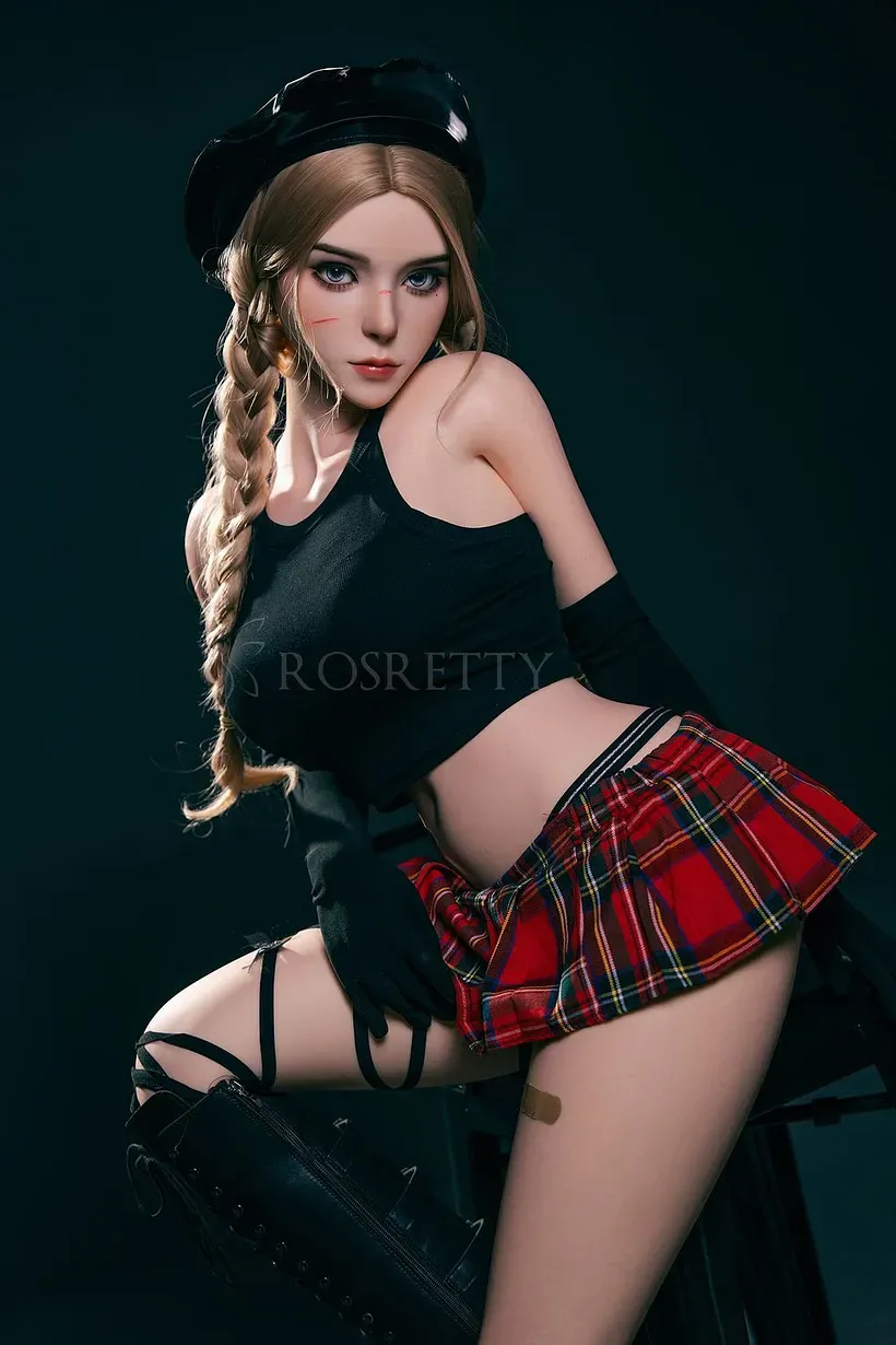 Picture of Rosretty Doll | 164cm/5ft5 Full Silicone Sexy Punk Schoolgirl Blonde Realistic Big Breasts Sex Doll - Jade