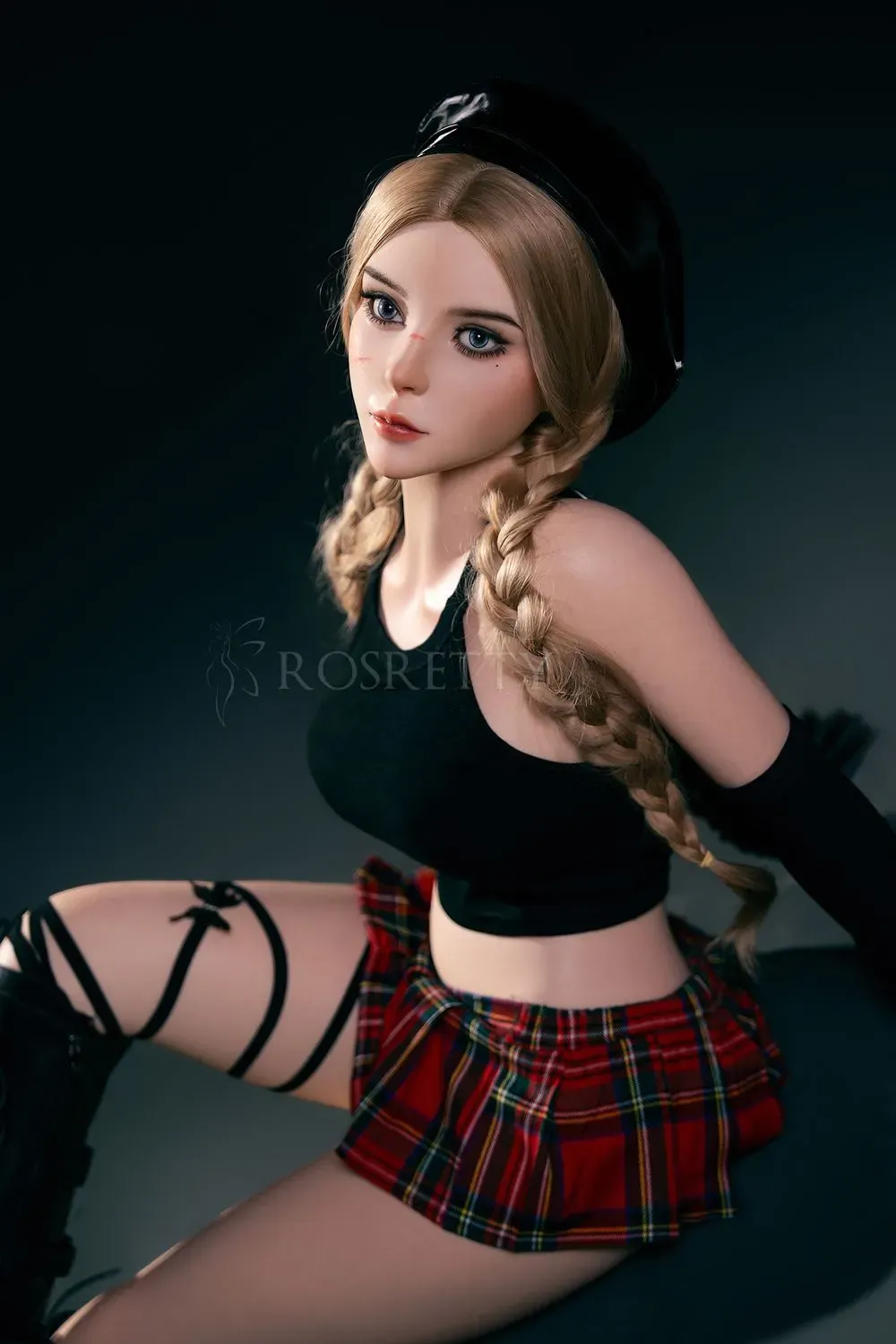 Picture of Rosretty Doll | 164cm/5ft5 Full Silicone Sexy Punk Schoolgirl Blonde Realistic Big Breasts Sex Doll - Jade