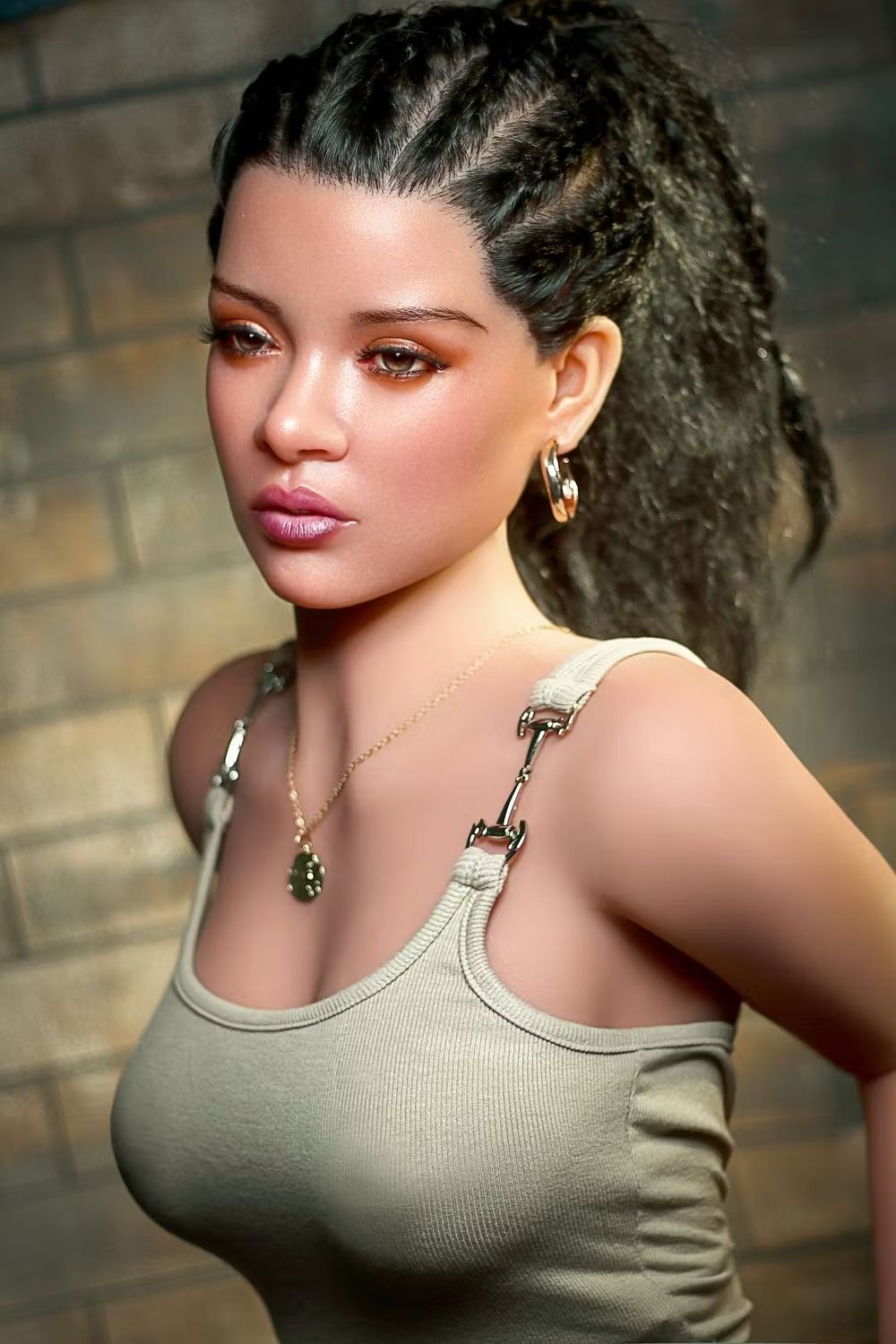 Picture of Rosretty Doll | 166cm/5ft45 Silicone Head Mature Ebony Skinny Realistic Small Breasts Sex Doll - Cherry