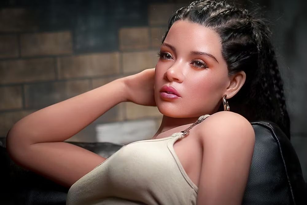 Picture of Rosretty Doll | 166cm/5ft45 Silicone Head Mature Ebony Skinny Realistic Small Breasts Sex Doll - Cherry