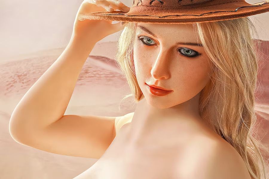 Picture of Rosretty Doll | 170cm/5ft58 Silicone Head Alluring Blonde Western Cowgirl Realistic Big Breasts Sex Doll - Aria